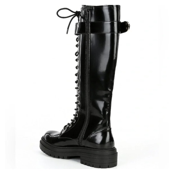 NEW GB Gianni Bini Sky Scraper Lace-Up Lug Sole Platform Tall Combat Boots - Picture 4 of 5